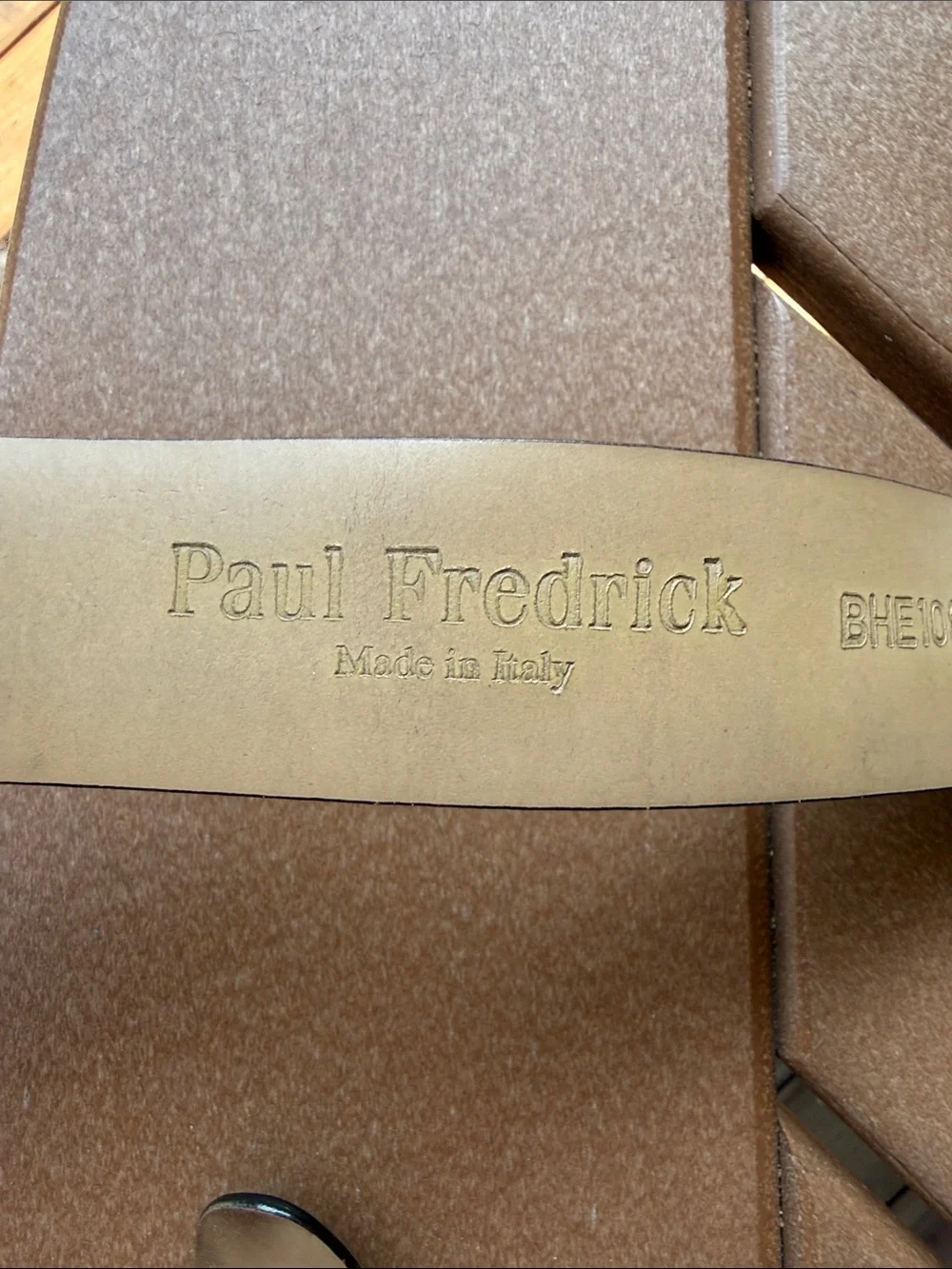 Paul Fredrick Brown Suede Leather Belt